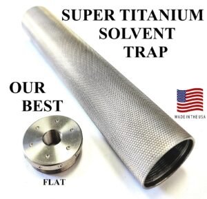 Super titanium solvent trap kit with knurled titanium tube and flat end cap, our best USA-made solvent trap for firearm cleaning.