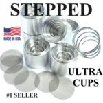 D Sized Ultra Stepped Aluminum Solvent Trap Cups Kit 7 per Kit and Spring Image