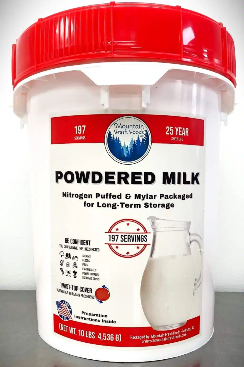 #21 REAL Powdered Milk 10LBS Emergency Food Supply Bucket