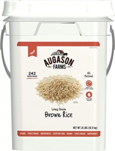 #30 Augason Farms 24LBS of Brown Rice Emergency Food Bucket