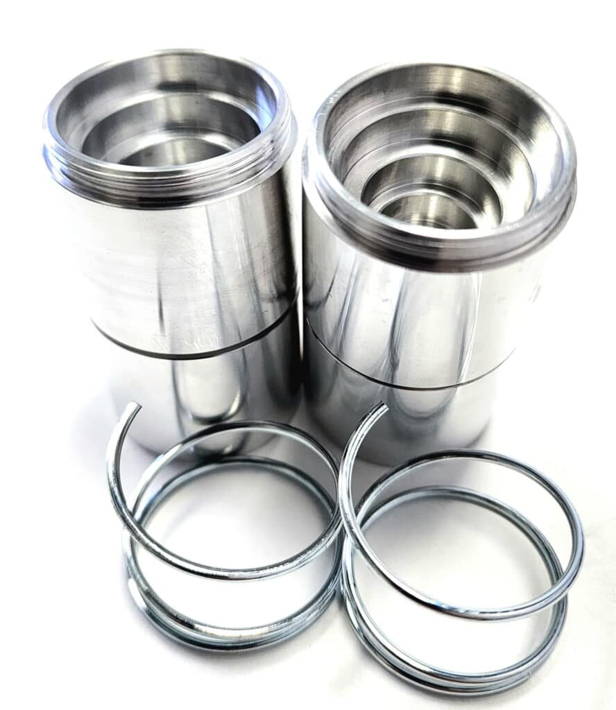 D Sized D Mast Aluminum Solvent Trap STEPPED Cup Kit with 4 Cups and 2 Half Springs