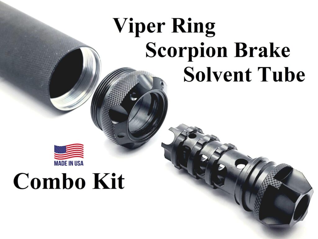 Steel Combo Solvent Trap Kit with Ring Muzzle Brake and Tube