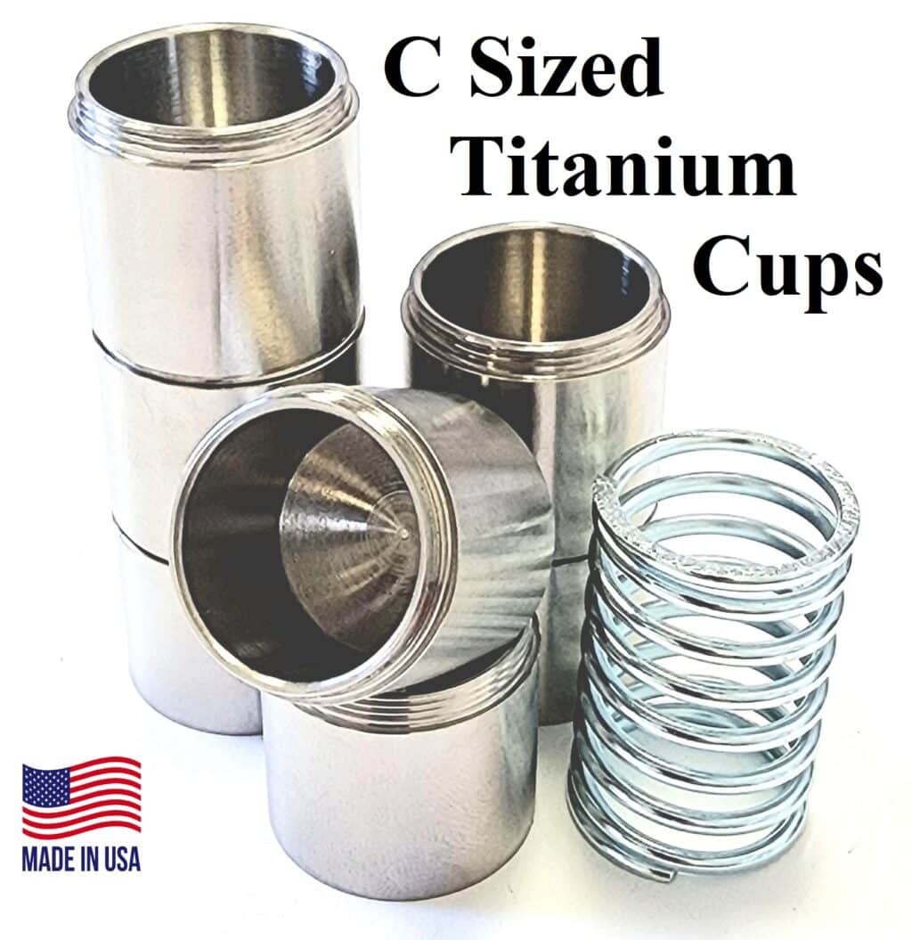 C Sized Titanium Solvent Trap Cups Kit