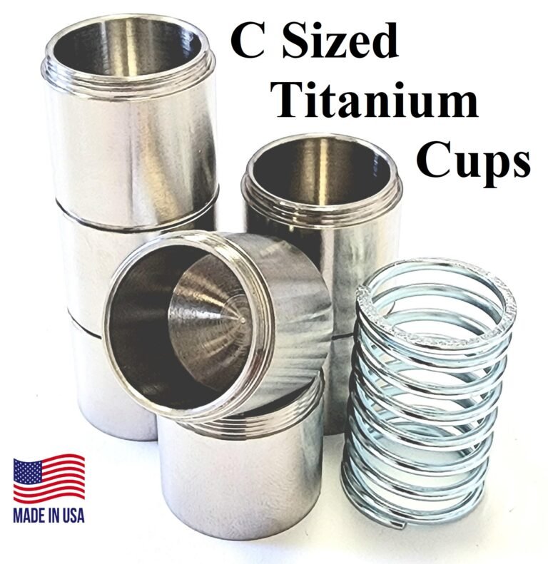* TCC * Maglite 'C' Sized SUPER TITANIUM Cup Inserts for Concealment or Discrete Dry Storage