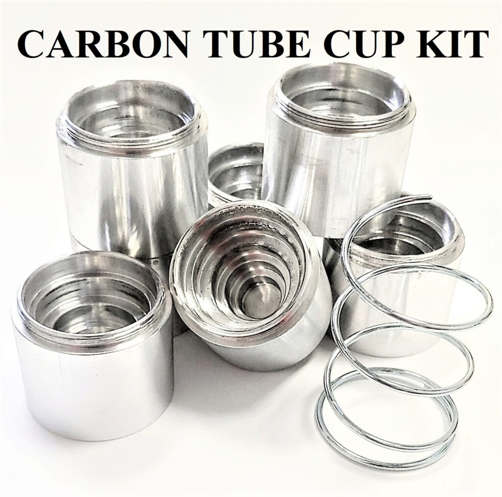 D Sized CARBON FIBER TUBE ONLY Ultra Stepped Aluminum Solvent Trap Cups Kit 7 per Kit and Spring