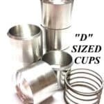 D Sized Aluminum Standard Solvent Trap Cups Kit with 7 Cups and Spring