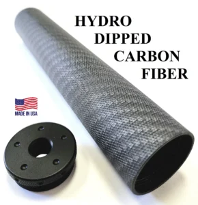 D-Size Legal Solvent Trap 8.5" Hydro-Dipped Carbon Fiber Solvent Trap tube and flat threaded adapter. Also available with cap, and cups in 1/2 x 28 or 5/8 x 24. WIX 4003 cleaning filter in Tactical light absorbing Black finish. Don't forget our stainless steel mesh filters to complete your firearm cleaning needs.