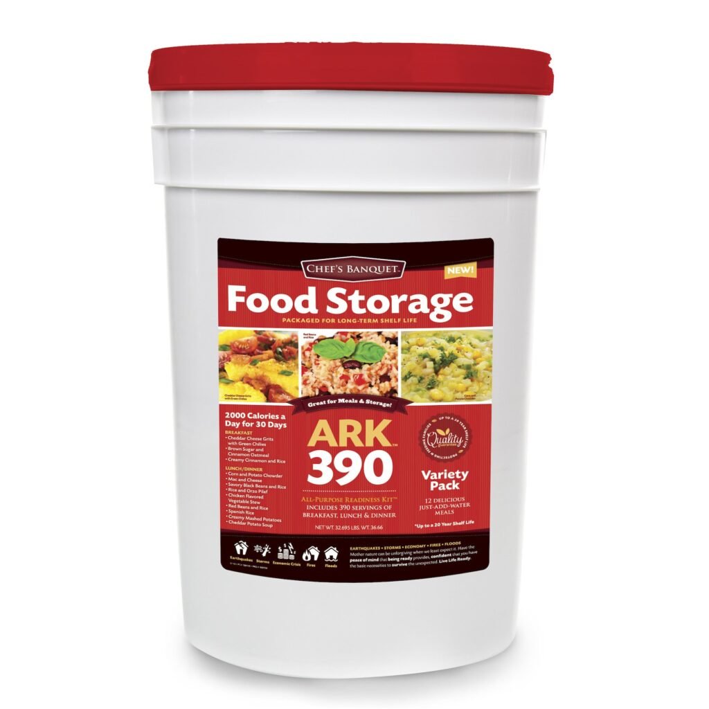 Chef's Banquet ARK 390 Food Bucket Freeze Dried Emergency Survival Supply