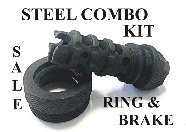 STEEL Scorpion Muzzle Brake and Black STEEL Ring Solvent Trap Combo Kit Image