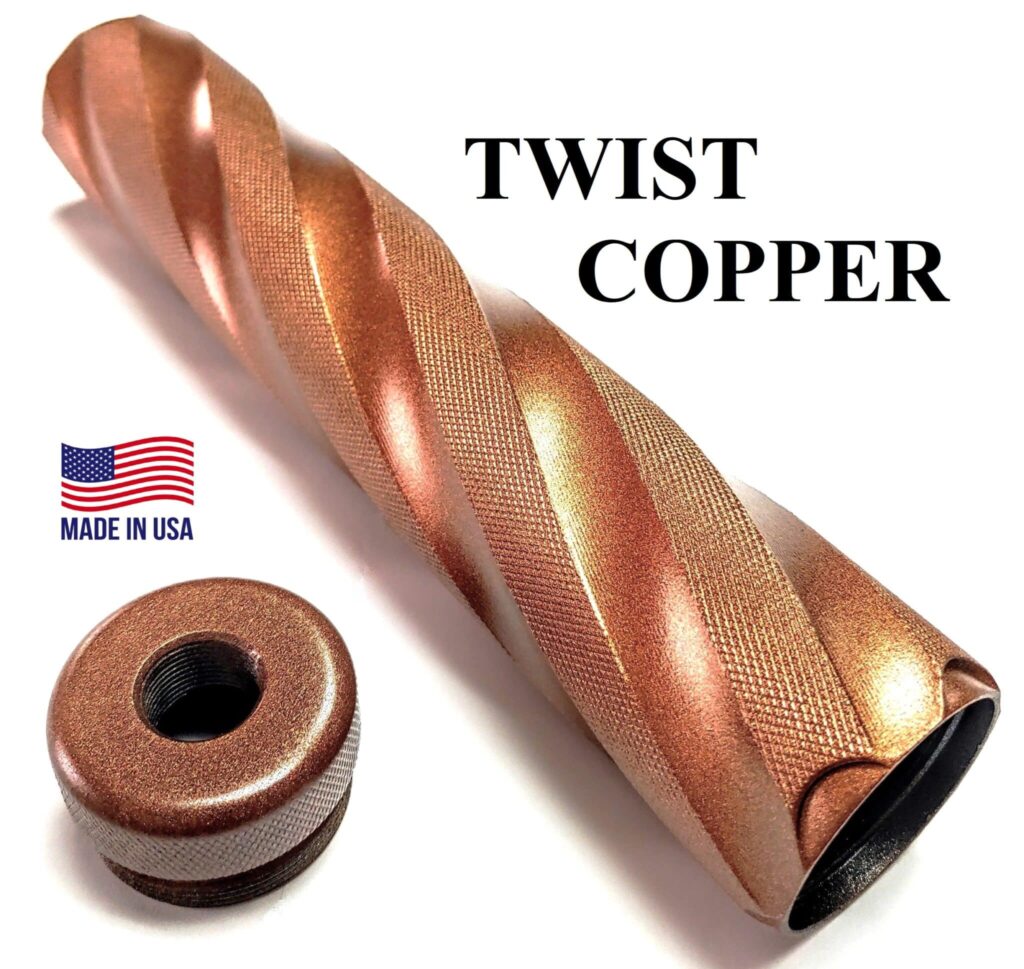 D SIZED "TWIST COPPER" ALUMINUM BLAST PROJECTION or SOLVENT TRAP TUBE w/Adapter