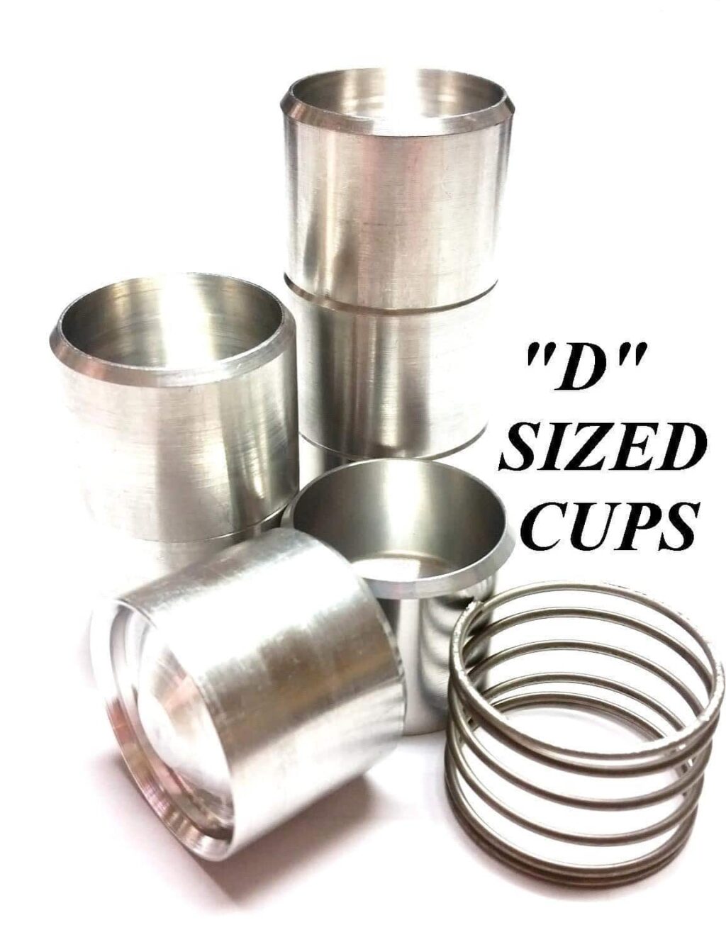 "D" Sized 7x Standard 1" Solvent Trap Cups Insert Kit and Spring