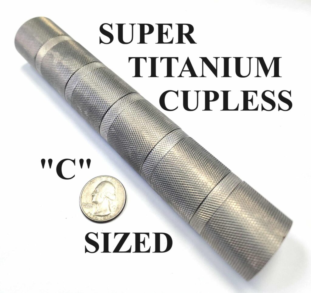 "C" Sized Coupled Titanium Solvent Trap Kit Tube 1" Sections (NO CUPS NEEDED)