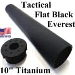 Best and Thickest and most super heavy duty Tactical Black titanium 10" solvent trap kit with tube cups and adapter in 1/2-28 or 5/8-24 large caliber solvent traps for extreme use ar15 7.62 300 blackout 6.5 30-06