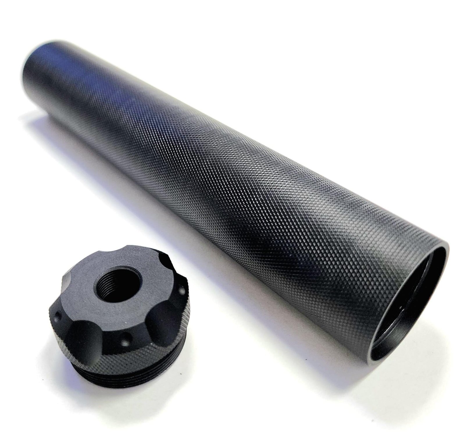 Our #1 Selling Heavy Duty Titanium Legal Solvent Trap Tube or Blast Projector and Viper Style Adapter - D Sized Titanium Solvent Trap Tube w/Viper 1/2 x 28 Threaded Adapter In WIX 4003 cleaning filter, TACTICAL ULTRA LIGHT ABSORBING FLAT BLACK FINISH . Also available are matching threaded adapters, caps, and cups Perfect your your AR15.