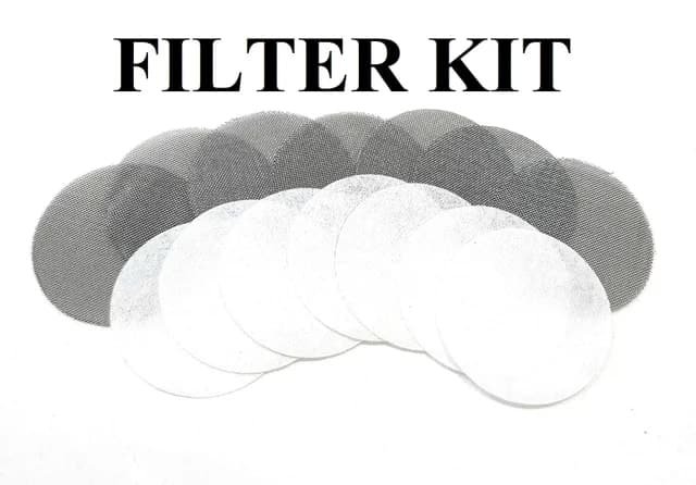 D SIZED 7 STAINLESS STEEL AND 7 COLLECTION MATERIAL FILTER KIT. For Solvent Trap Tube Filtration. Solvent Trap Cups. WIX 4003 Filter.