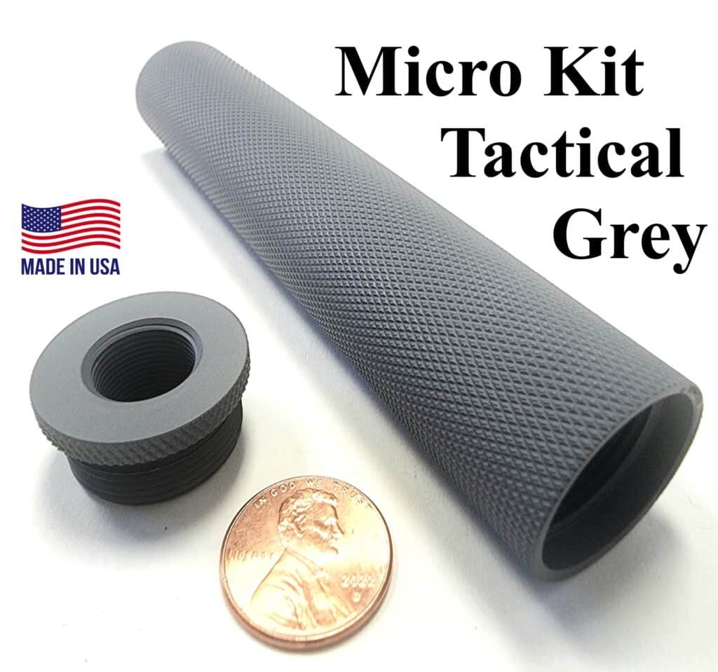 Tactical grey micro solvent trap kit for .22 caliber