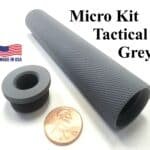 Micro Mini Sized Aluminum Solvent Trap Kit Tube with 1/2 x 28 or 5/8 x 25 Thread Protector Adapter in Tactical Grey Finish