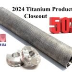Raw titanium D Size solvent trap with 2 flat 5/8 x 24 titanium adapters