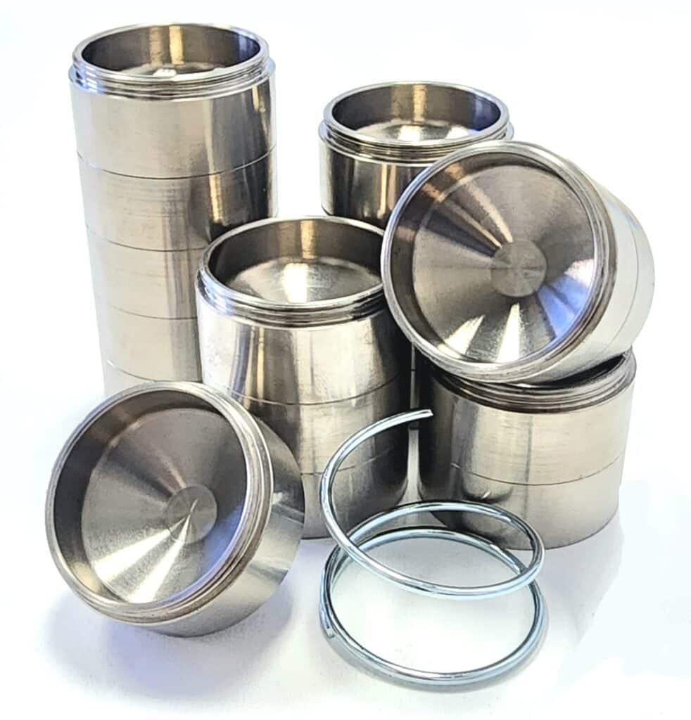 Titanium solvent trap cups kit for Maglite