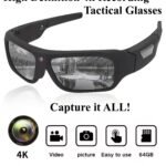 Tactical 4K video recording smart glasses with hidden POV camera, 2 hours record time and 64GB memory for hands-free filming.