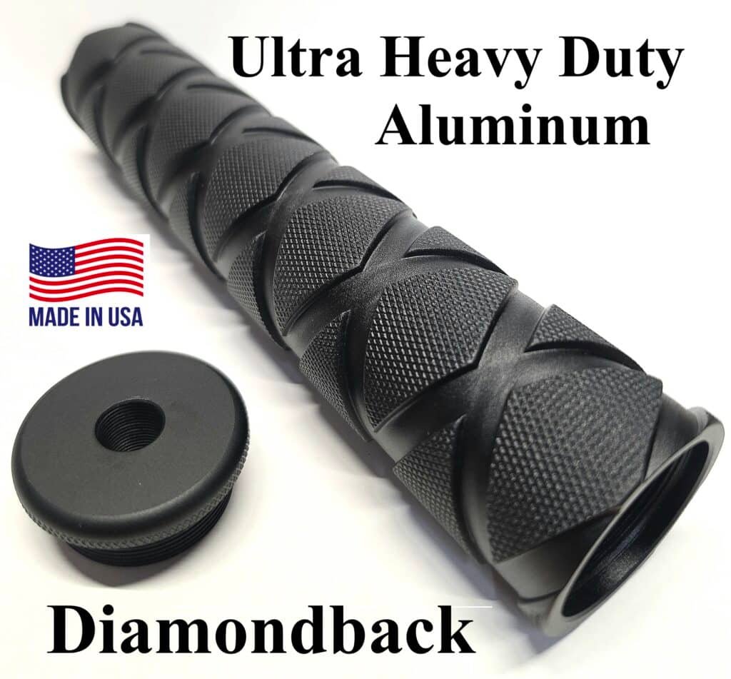 Ultra Heavy duty Diamondback solvent trap cleaning kit with very thick-wall tube and precision thread adapter options 1/2x28 or 5/8x24 for firearm barrel cleaning, solvent trap kit tube and adapter capture, and maintenance.